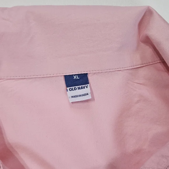 Old Navy Shirt Womens‎ XL Pink LS Relaxed Tie Geranium Petal Cotton Pullover Top - Picture 7 of 8